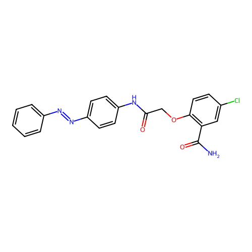 Benzamide, 5-chloro-2-[2-oxo-2-[[4-(2-phenyldiazenyl)phenyl]amino]ethoxy]- structure