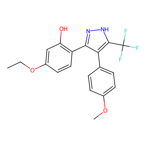 5-ethoxy-2-[4-(4-methoxyphenyl)-5-(trifluoromethyl)-1H-pyrazol-3-yl]phenol structure