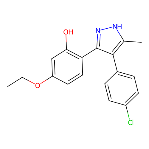 2-[4-(4-chlorophenyl)-5-methyl-1H-pyrazol-3-yl]-5-ethoxyphenol structure