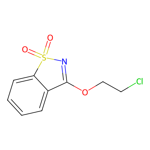 2-Chloroethyl 1,1-dioxido-1,2-benzisothiazol-3-yl ether structure
