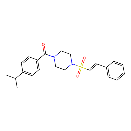1-(2-Phenylethenesulfonyl)-4-[4-(propan-2-yl)benzoyl]piperazine structure