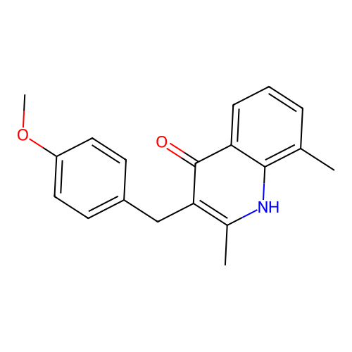 3-(4-Methoxybenzyl)-2,8-dimethylquinolin-4-ol structure
