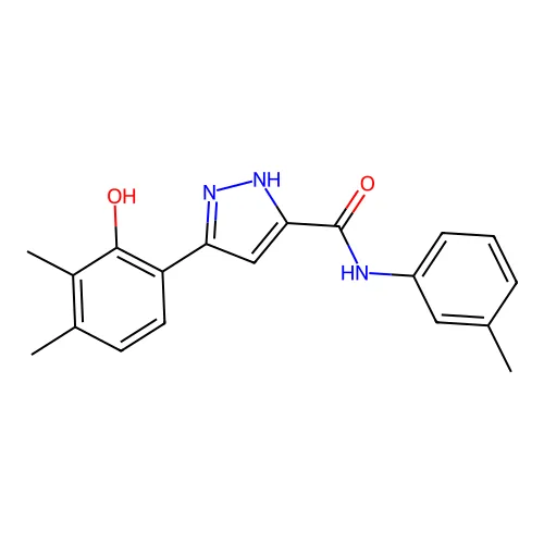 5-(2-羟基-3,4-二甲基苯基)-N-(3-甲基苯基)-1H-吡唑-3-甲酰胺 structure