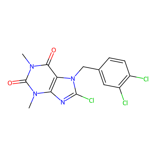 8-Chloro-7-(3,4-dichloro-benzyl)-1,3-dimethyl-3,7-dihydro-purine-2,6-dione structure