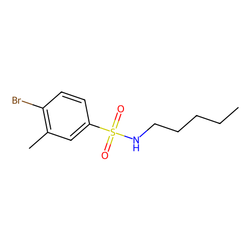 4-bromo-3-methyl-N-pentylbenzenesulfonamide structure