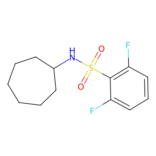 N-cycloheptyl-2,6-difluorobenzenesulfonamide structure