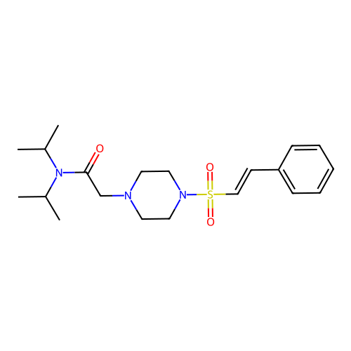 2-[4-(2-phenylethenesulfonyl)piperazin-1-yl]-N,N-bis(propan-2-yl)acetamide structure