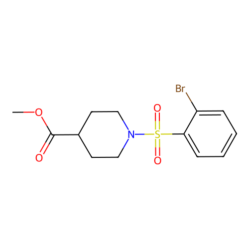 Methyl 1-(2-bromophenyl)sulfonylpiperidine-4-carboxylate structure