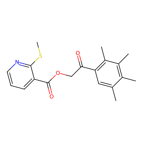 [2-oxo-2-(2,3,4,5-tetramethylphenyl)ethyl] 2-methylsulfanylpyridine-3-carboxylate structure