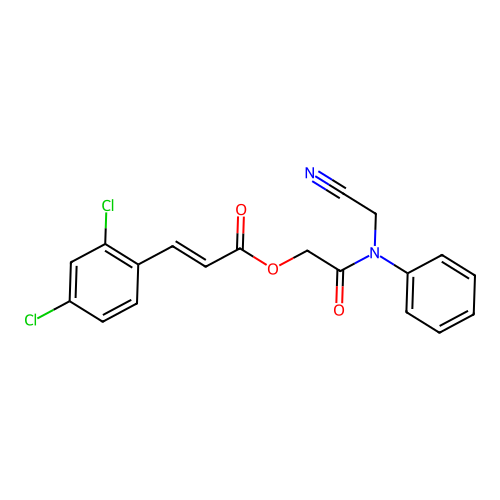 [(Cyanomethyl)(phenyl)carbamoyl]methyl 3-(2,4-dichlorophenyl)prop-2-enoate structure