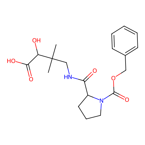 4-({1-[(Benzyloxy)carbonyl]prolyl}amino)-2-hydroxy-3,3-dimethylbutanoic acid structure