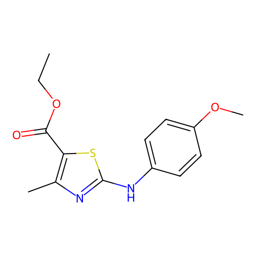 Ethyl 2-((4-methoxyphenyl)amino)-4-methyl-1,3-thiazole-5-carboxylate structure
