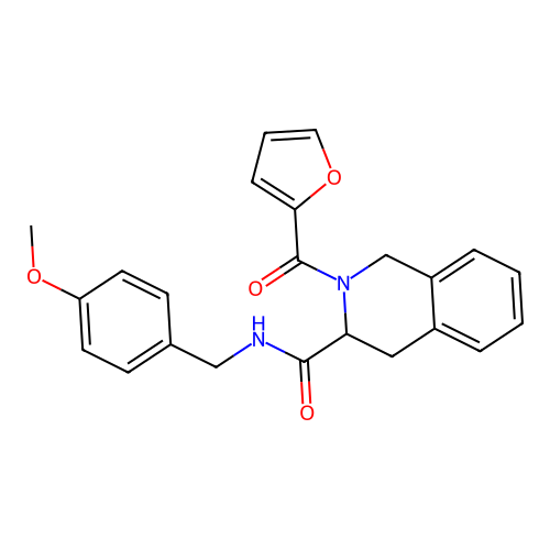 2-(furan-2-carbonyl)-N-[(4-methoxyphenyl)methyl]-3,4-dihydro-1H-isoquinoline-3-carboxamide structure