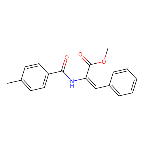 Methyl 2-[(4-methylbenzoyl)amino]-3-phenylprop-2-enoate structure