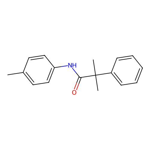 2-methyl-N-(4-methylphenyl)-2-phenylpropanamide structure