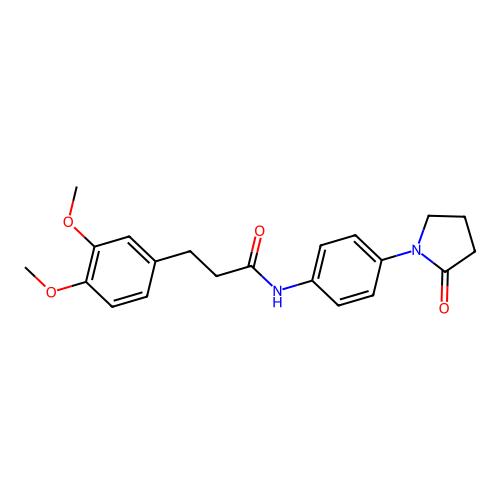 3-(3,4-dimethoxyphenyl)-N-[4-(2-oxopyrrolidin-1-yl)phenyl]propanamide structure