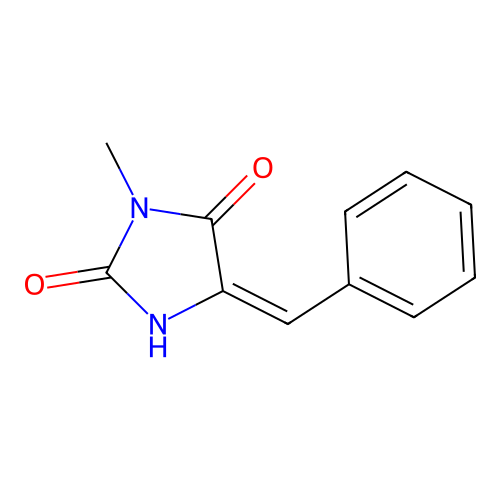 (5E)-5-benzylidene-3-methylimidazolidine-2,4-dione structure