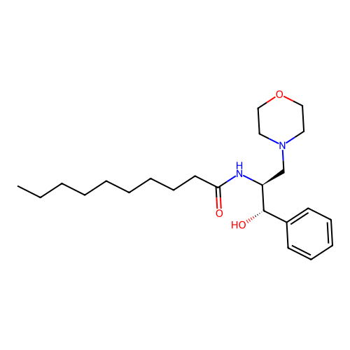 N-[(1S,2S)-1-hydroxy-3-morpholin-4-yl-1-phenylpropan-2-yl]decanamide structure