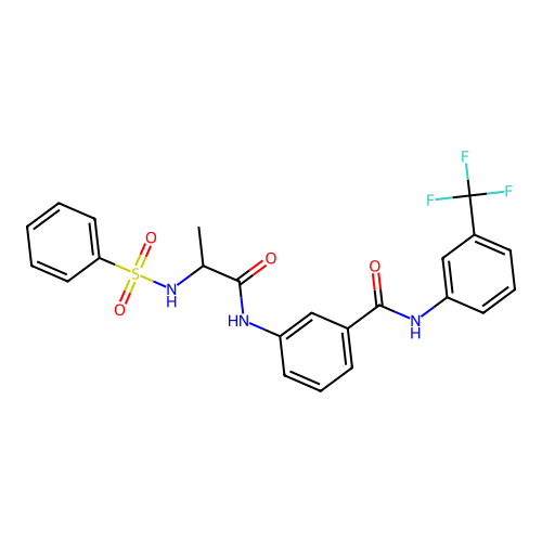 3-[2-(benzenesulfonamido)propanoylamino]-N-[3-(trifluoromethyl)phenyl]benzamide structure