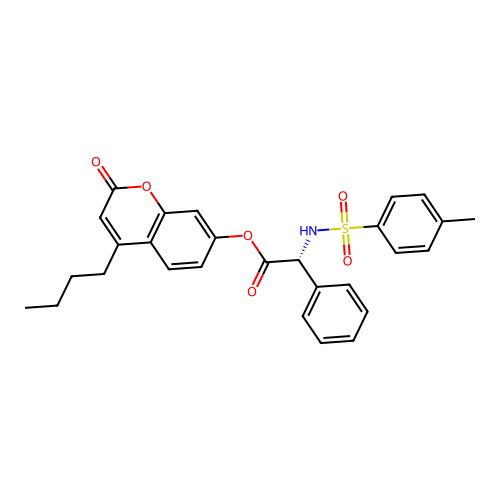(4-butyl-2-oxochromen-7-yl) (2R)-2-[(4-methylphenyl)sulfonylamino]-2-phenylacetate structure