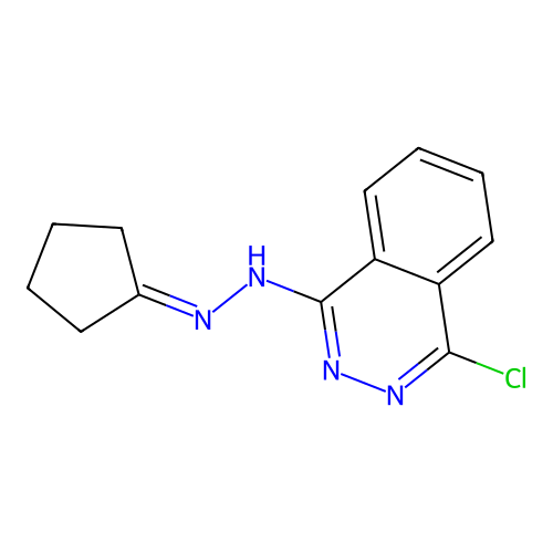 Cyclopentanone (4-chloro-1-phthalazinyl)hydrazone structure