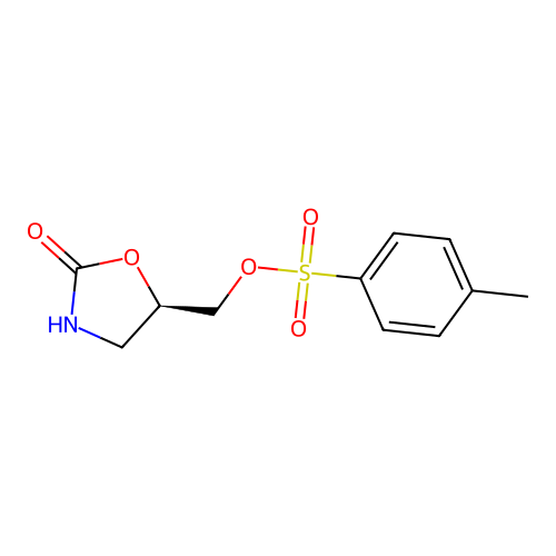 ((5R)-2-oxo-1,3-oxazolidin-5-yl)methyl4-methylbenzenesulfonate structure