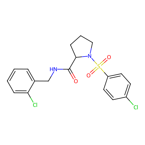 N-(2-chlorobenzyl)-1-[(4-chlorophenyl)sulfonyl]prolinamide structure