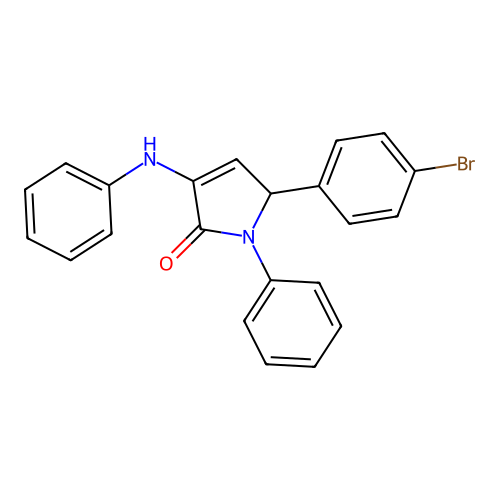 5-(4-bromophenyl)-1-phenyl-3-(phenylamino)-1,5-dihydro-2H-pyrrol-2-one structure