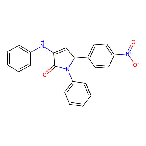 5-(4-nitrophenyl)-1-phenyl-3-(phenylamino)-1,5-dihydro-2H-pyrrol-2-one structure