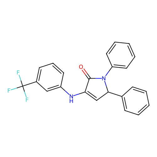 1,5-diphenyl-3-{[3-(trifluoromethyl)phenyl]amino}-1,5-dihydro-2H-pyrrol-2-one structure