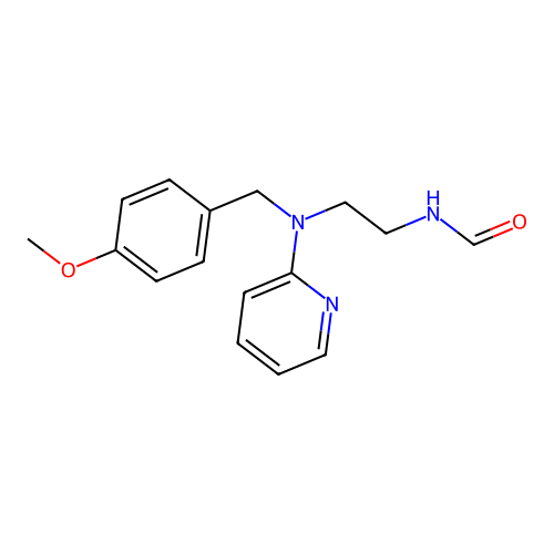 N-[2-[(4-methoxyphenyl)methyl-pyridin-2-ylamino]ethyl]formamide structure