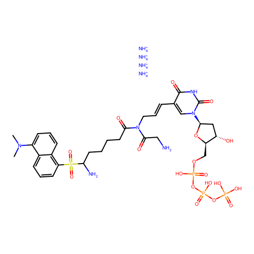 5-(Dansylglycyl-6-aminohexanoylaminoprop-1-enyl)-2'-deoxyuridine 5'-triphosphate structure