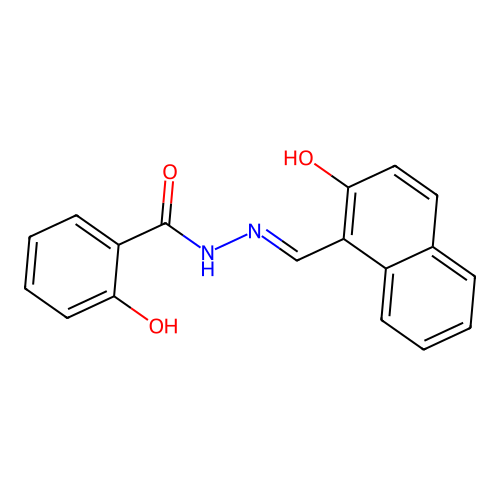 Salicylic (2-hydroxy-1-naphthylmethylene) hydrazide structure