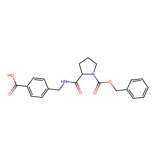 4-[({1-[(Benzyloxy)carbonyl]prolyl}amino)methyl]benzoic acid structure