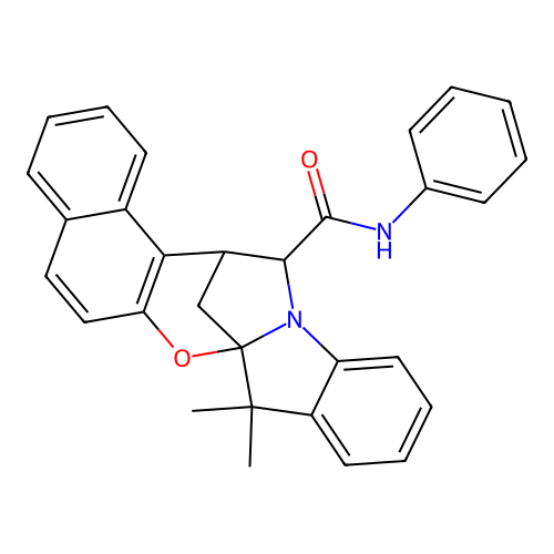 8,8-dimethyl-N-phenyl-14,15-dihydro-8H-7a,15-methanonaphtho[1',2':6,7][1,3]oxazepino[3,2-a]indole-14-carboxamide structure