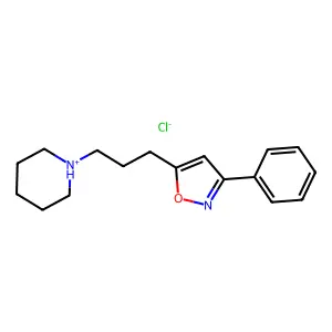 Isoxazole, 3-phenyl-5-(3-piperidinopropyl)-, hydrochloride structure