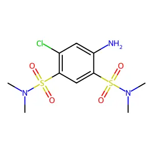 4-amino-6-chloro-N~1~,N~1~,N~3~,N~3~-tetramethyl-1,3-benzenedisulfonamide structure