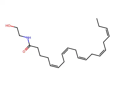 (5Z,8Z,11Z,14Z,17Z)-icosapentaenoylethanolamine structure