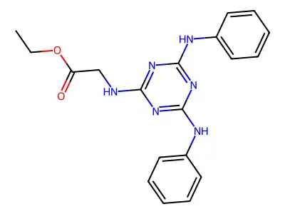 Ethyl 2-[(4,6-dianilino-1,3,5-triazin-2-yl)amino]acetate structure