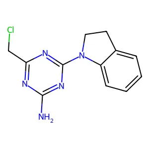 4-(chloromethyl)-6-(2,3-dihydro-1H-indol-1-yl)-1,3,5-triazin-2-amine structure