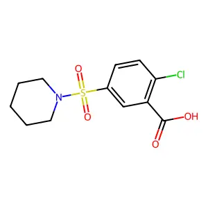 2-Chloro-5-(piperidine-1-sulfonyl)benzoic acid structure