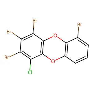 Dibenzo(b,e)(1,4)dioxin, tetrabromochloro- structure