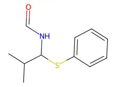 Formamide, N-[2-methyl-1-(phenylthio)propyl]- structure
