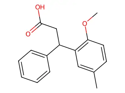 3-(2-Methoxy-5-methylphenyl)-3-phenylpropanoic acid structure