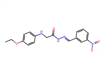 2-(4-ethoxyanilino)-N-[(3-nitrophenyl)methylideneamino]acetamide structure
