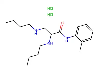 2,3-Bis(butylamino)-N-(2-methylphenyl)propanimidic acid--hydrogen chloride (1/2) structure