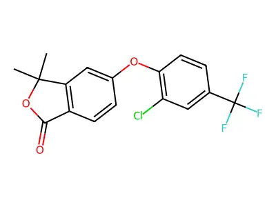 5-[2-Chloro-4-(trifluoromethyl)phenoxy]-3,3-dimethyl-2-benzofuran-1-one structure