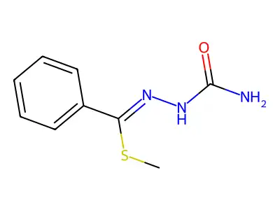 methyl N-(carbamoylamino)benzenecarboximidothioate structure