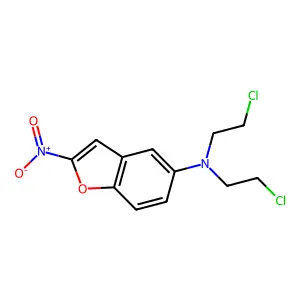 N,N-双(2-氯乙基)-2-硝基-5-苯并呋喃胺 structure