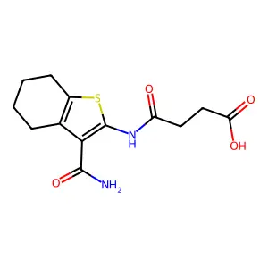 N-(3-Carbamoyl-4,5,6,7-tetrahydro-benzo[b]thiophen-2-yl)-succinamic acid structure